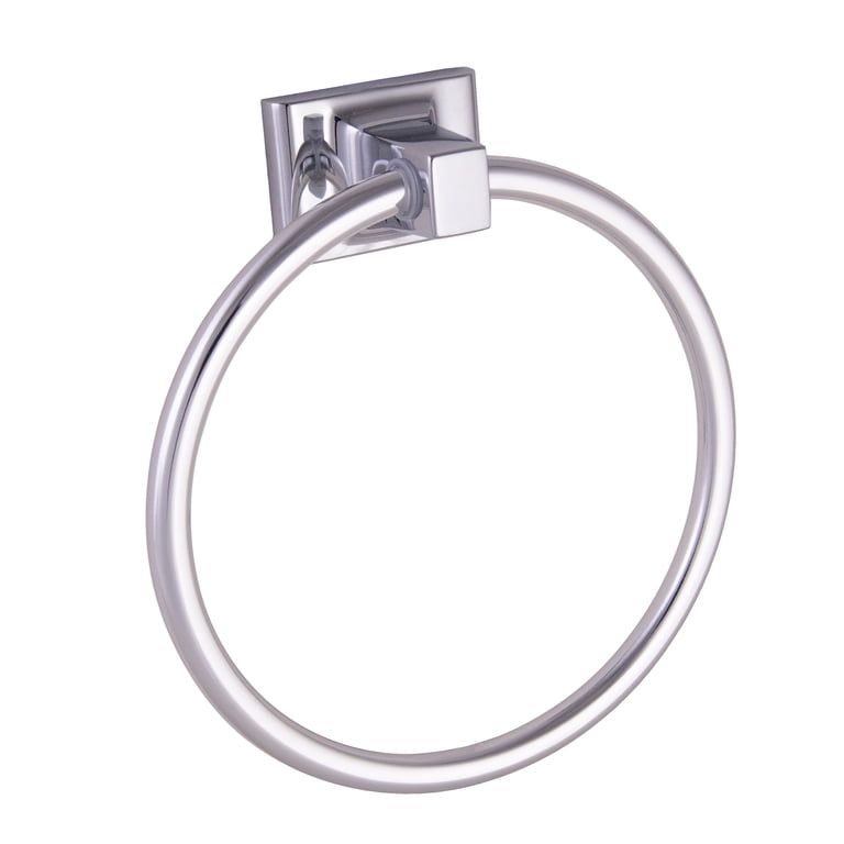 Wall-Mounted Polished Chrome Towel Ring photo 1