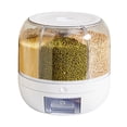 thumbnail image 1 of 360° Rotating Grain Dispenser 6-Grid Rice Beans Dry Food Storage Box Insect-proof Kitchen Food Organizer, 1 of 8
