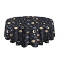 thumbnail image 5 of Dark Blue Sun Moon Cloud Star Pattern Round Tablecloth 60"x60",Wrinkle Wipeable Table Cloth for Kitchen Dining Room Picnic Patio Party, 5 of 6