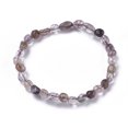 thumbnail image 2 of Natural Rutilated Quartz Bead Stretch Bracelets Tumbled Stone Inner Diameter: 2~2-1/4 inch(5.2~5.6cm), 2 of 3