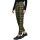 thumbnail image 4 of Pantalones de trabajo de cuadros recortados para mujer INSPIRE CHIC, con botones, estilo casual, talla XL, verde ejército, 4 of 6