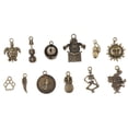 thumbnail image 4 of 100 Uds., Colgantes de de aleación de plata antigua, accesorios para manualidades DIY, colgantes de joyería Fernando Colgantes de aleación para joyería de bricolaje., 4 of 8