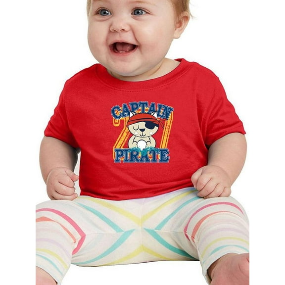 Cute Cat Captain Pirate T-Shirt Infant -Image by Shutterstock,  18 Months