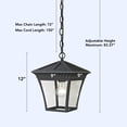 thumbnail image 6 of Elk Home Ridgewood 1-Light Matte Textured Black Outdoor Pendant Light, 6 of 6