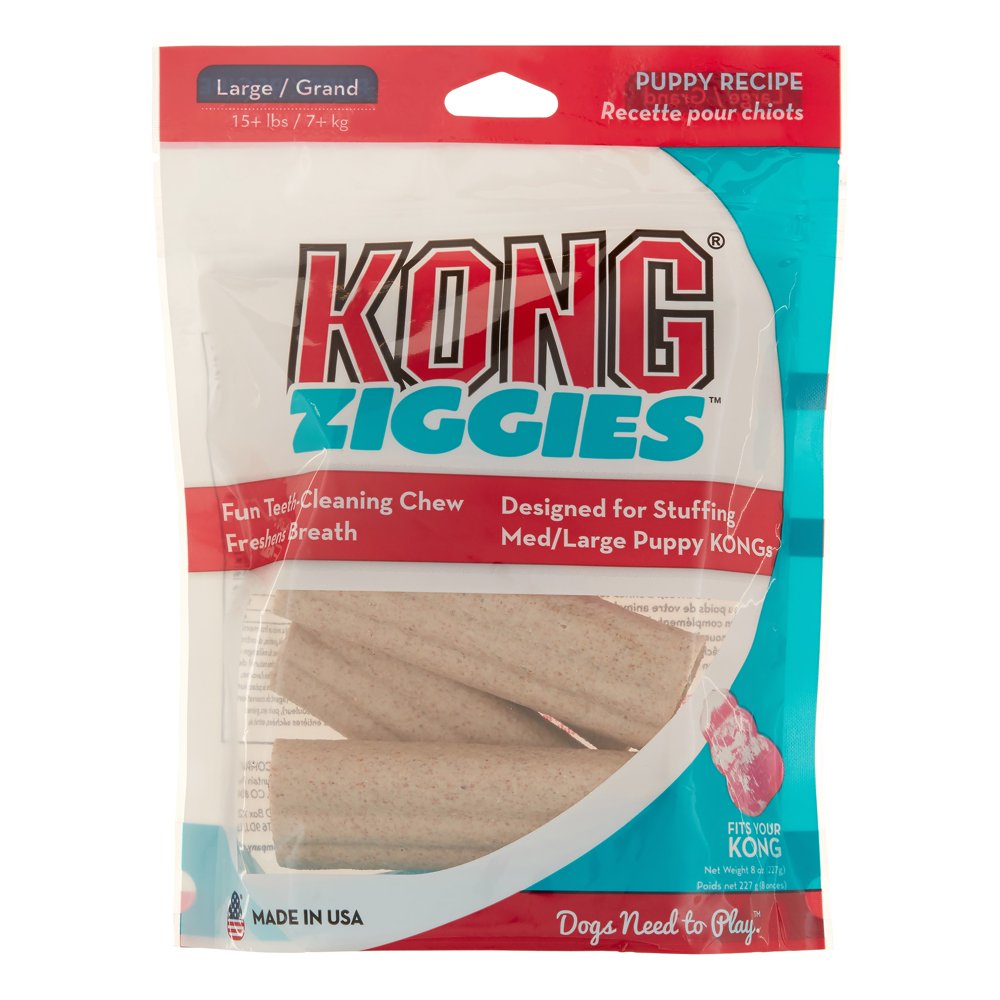 KONG Ziggies Dry Teeth Cleaning Puppy Chew Treats, 8 Oz, Large