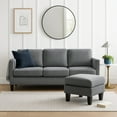 thumbnail image 6 of 3 Seat L Shape Sofa,Small Sectional Sofa with Ottoman, Comfortable Corduroy Couch, Modern Convertable Couches for Living Room Apartments Small Space, Gray, 6 of 6