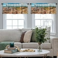thumbnail image 5 of LALILO Kitchen Curtain Valance Green Hill Landscape Landscape Rod Pocket Window Curtain 52"x 18" Set of 2, 5 of 7