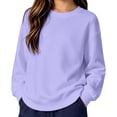 thumbnail image 2 of Coerni Girl's Sweatshirt Soft Cotton Long Sleeve Crewneck Tops Teen & Kids Spring Fall Casual Versatile Pullovers Minimal Solid, 2 of 4