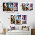 thumbnail image 4 of Designart "Exploring the Skies Coral Hot Air Balloon II" Hot Air Balloon Framed Wall Art Set Of 3 - Coral Hot Air Balloon Frame Canvas Set For Living Room Decor, 4 of 7