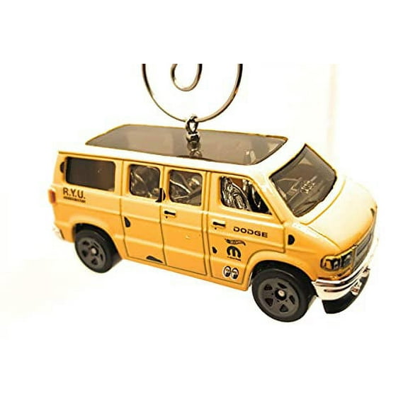 Dodge Van with Go Kart Christmas Ornament 1:64 Yellow