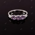 thumbnail image 2 of Unique Hexagon Cut Alexandrite Wedding Band, 925 Silver Moissanite Wedding Ring, Purple Gemstone Stacking Anniversary promise Rings For Women., 2 of 4