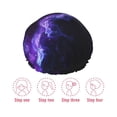 thumbnail image 5 of KLL Purple And Blue Nebula Pattern Shower Cap & Bath Cap for Women,Reversible Oversized Waterproof Shower Caps for all Hair Lengths,Elastic Reusable Bathing Hair Cap, 5 of 6