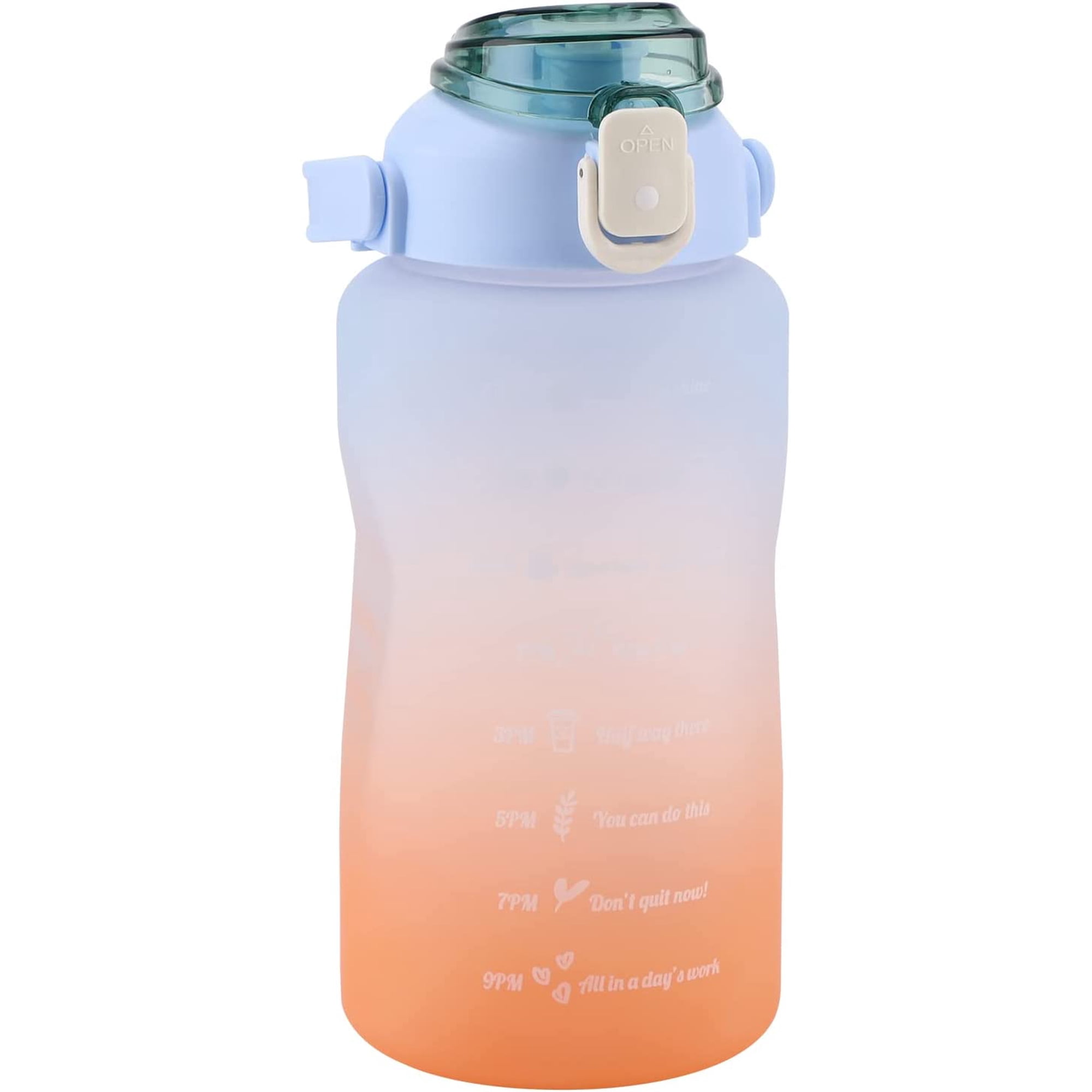 Sports Water Bottle Litre Time Markings And With Straws Bottles Water Bottle Opens Suitable For