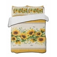 thumbnail image 2 of Quilts Queen Size, Sunflower Yellow Soft Comforter Bedding Set for Bed, Retro Southwest Country Plant Leaf Floral Lightweight Quilted Bedspread with Pillow Cover(2 Pieces) for All Season, 90x96 Inch, 2 of 6