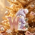 thumbnail image 6 of romoty Personalized Christmas Letter Ornaments, Cute Purple Snowman Initial Pendants, 2D Flat Acrylic Monogram Tree Car Mirror Decor, 6 of 7