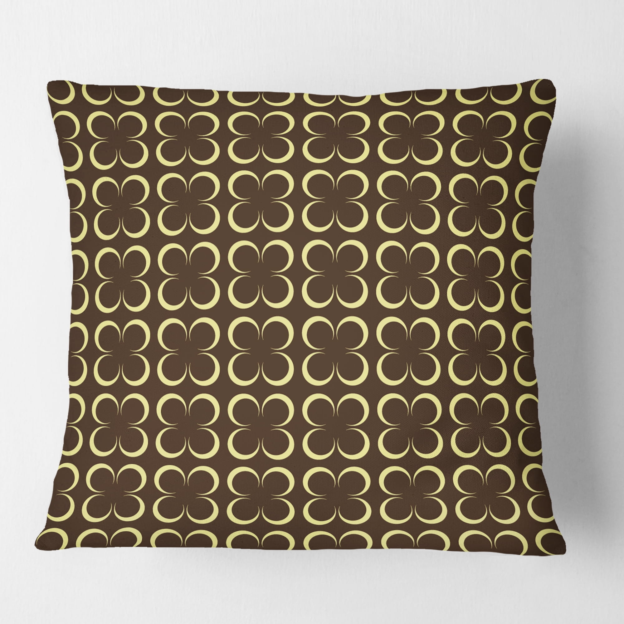 Designart Floral Retro Pattern II' Mid-Century Modern Throw Pillow - 16x16