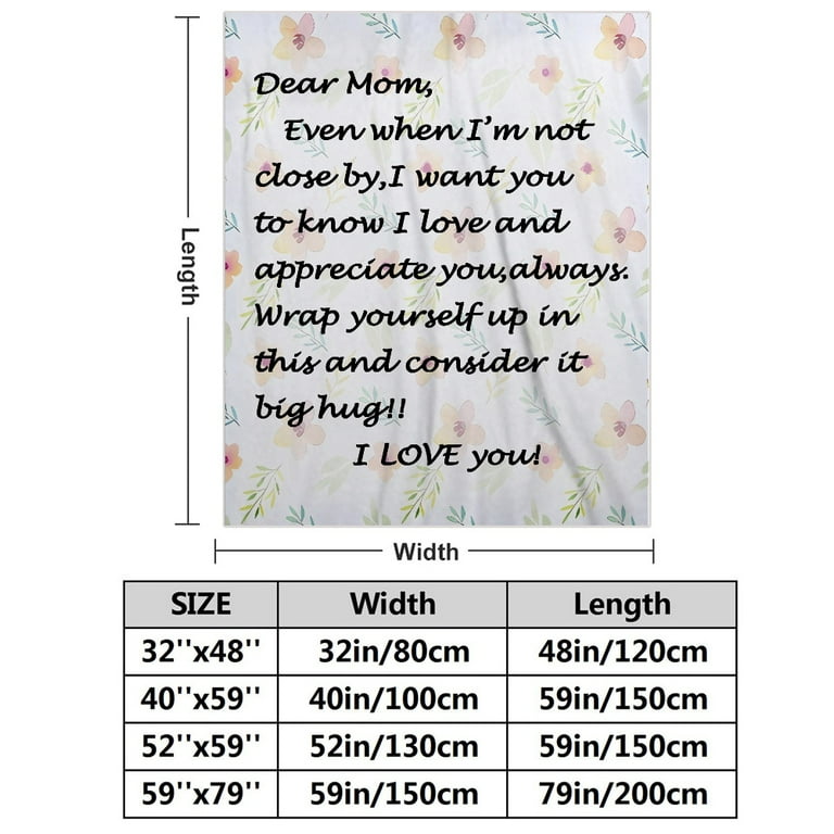 Best Blanket Birthday Gifts For Mom - Gift For Mother's Day From Daughter  Son Throw Blanket - Presents