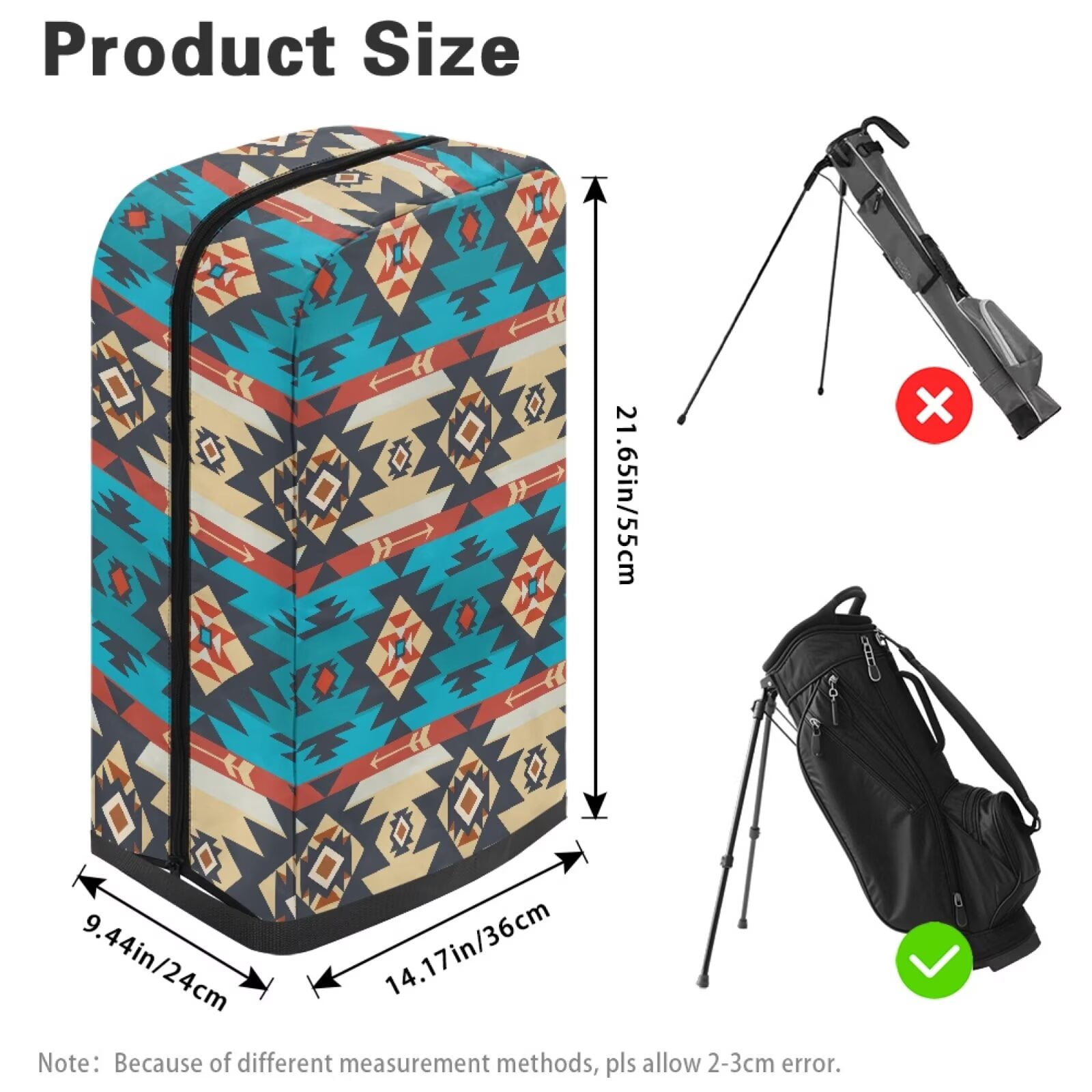 Chririnla Southwest Aztec Golf Bag Hood Cover Waterproof & Dustproof Club Protection Universal Golf Club Bag Accessories Great Gift for Men Women Golfers