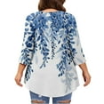 thumbnail image 3 of Dwralegc 3/4 Sleeve Tunic Tops for Women Crewneck Tunic Dressy Blouses with Leggings 3/4 Sleeve Fall 2026 Clothes Basic Plus Size Flowy Tops Light Blue 3XL, 3 of 4
