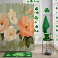 thumbnail image 5 of Shower Curtain, Watercolor Retro Blossom Flower Waterproof Shower Curtain Set with Hooks for Bathroom Showers,Stalls and Bathtubs,36x72In Spring Garden Floral Leaves, 5 of 9