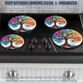 thumbnail image 5 of Electric Stove Burner Covers, Set of 4, Round Burner Cover,8 and 10 Inch,Swirling Shapes in The Form of Colorful Tree, 5 of 7