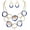 Blue, variant on Statement Necklace Earring Jewelry Sets for Women Layered Boho Gold Loop Chain Chunky Circle African Jewelry Sets for Women Gift