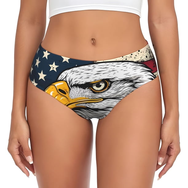 Balery American Bald Eagle Ropa Interior de Algodón para Mujer con Dibujo – Braguitas Cómodas y Elásticas, Estilo Clásico-X-Large