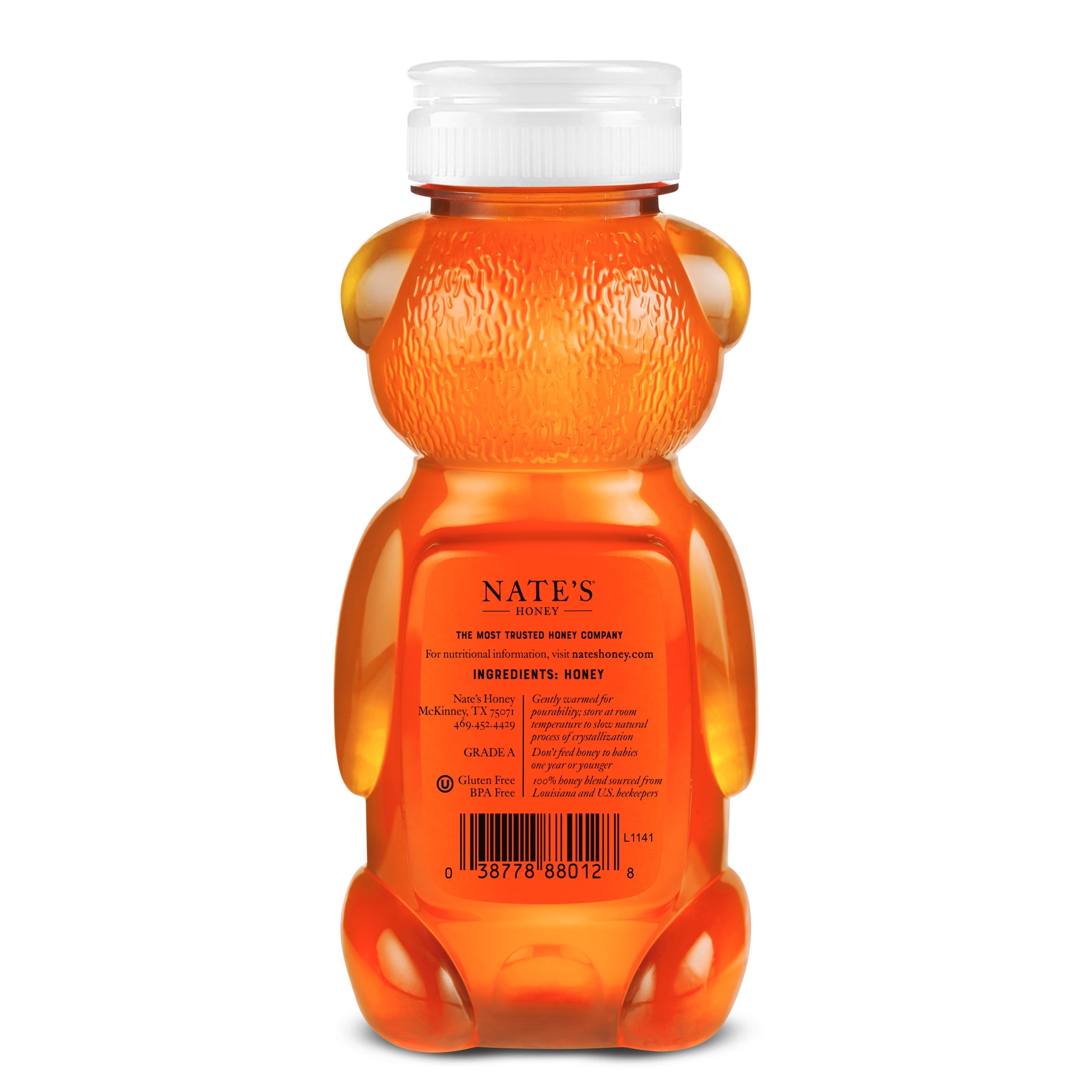 Nate's Louisiana Honey: 100% Pure, Raw and Unfiltered Honey - 12 fl oz Bottle