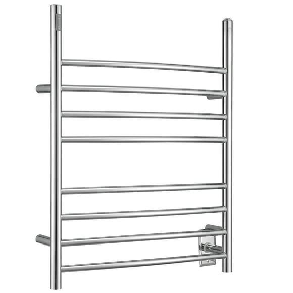 Ancona Imperia 8-Bar Wall Mount Corded Electric Towel Warmer, Polished Stainless Steel