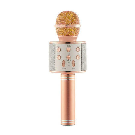 Jamsonic Wireless Bluetooth Karaoke Microphone,3-in-1 Portable Handheld karaoke Mic Christmas Gift Home Party Birthday Speaker Machine for iPhone/Android/iPad/Sony/PC/All Smartphone(Rose Gold