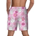 thumbnail image 3 of Kdxio Sunflower Rabbit Print Men's Swim Trunks with Compression Liner 7 Inch Inseam Quick Dry Swim Shorts, 3 of 7