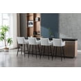 thumbnail image 3 of Dayalane 30" Bar Stools Set of 2, Modern Faux Leather Upholstered Barstools with Back and Footrest, Kitchen Island Bar Stools with Armrests for Pub Home Bar Dining Room Bistro, White, 3 of 9