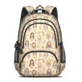 thumbnail image 2 of Princess and Flower Beige Pattern Cute School Backpack Bag with Padded Back and Adjustable Shoulder Straps 16.9 X 12.6 X 5.9 Inches, 2 of 5