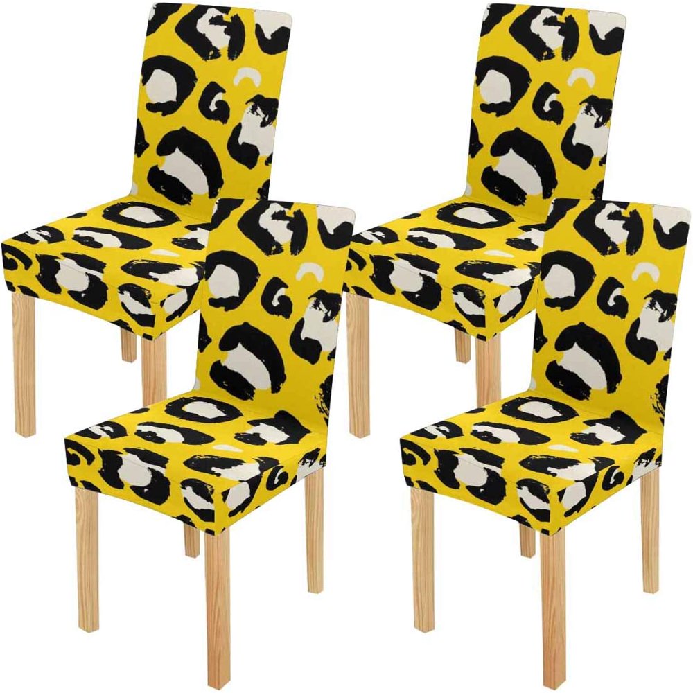 FMSHPON Leopard Prints Stretch Chair Cover Protector Seat Slipcover for