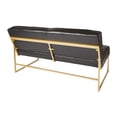 thumbnail image 5 of OSP Home Furnishings Anthony Loveseat in Black Faux Leather with Coated Gold Base, 5 of 7