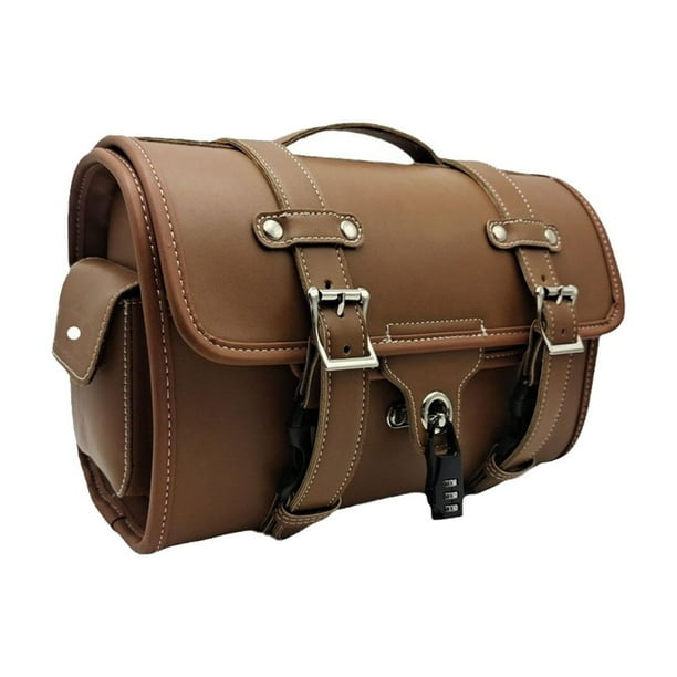 Bolsa genérica para estante trasero de cicleta, impermeable, con asa, fácil instalación, bolsa de equipaje de viaje al aire libre para bicicleta Marrón