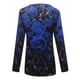 thumbnail image 5 of Blusa informal de manga larga con cuello en V y cremallera suelta con estampado floral para mujer Pompotops gfhjh5116, 5 of 6