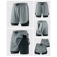 thumbnail image 4 of Gunia Plus Size Women'S Shorts Two Layer Athletic Shorts Flowy Fit Lightweight Running Workout Shorts With Pockets And Drawstring Gym Shorts Women Light Gray 5Xl, 4 of 6