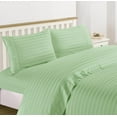 thumbnail image 1 of Home Collection 1200 Thread Count 100% Cotton Egyptian Quality Deep Pocket Stripe Sheet Set (California King, Sage), 1 of 1