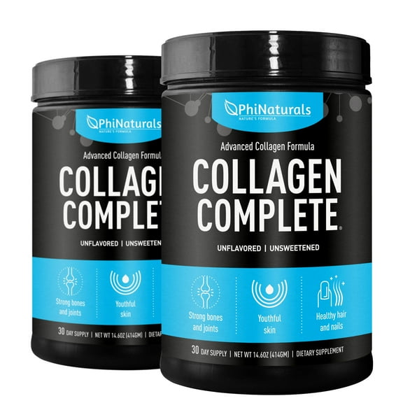Collagen Complete Hydrolyzed Protein Powder (Pack of 2) [Unflavored] by Phi Naturals