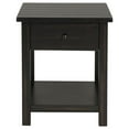 thumbnail image 2 of Ayne Side End Table, 1 Shelf, 1 Drawer, Black Wood, Square 20 Inch, 2 of 5