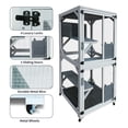 thumbnail image 4 of Vivifying Wooden Catio Outdoor Cat Enclosure, 71 Inch Luxury Cat House with Napping House, 4 Platforms & Weatherproof Asphalt Roof with Sliding Doors and wheels, 4 of 8
