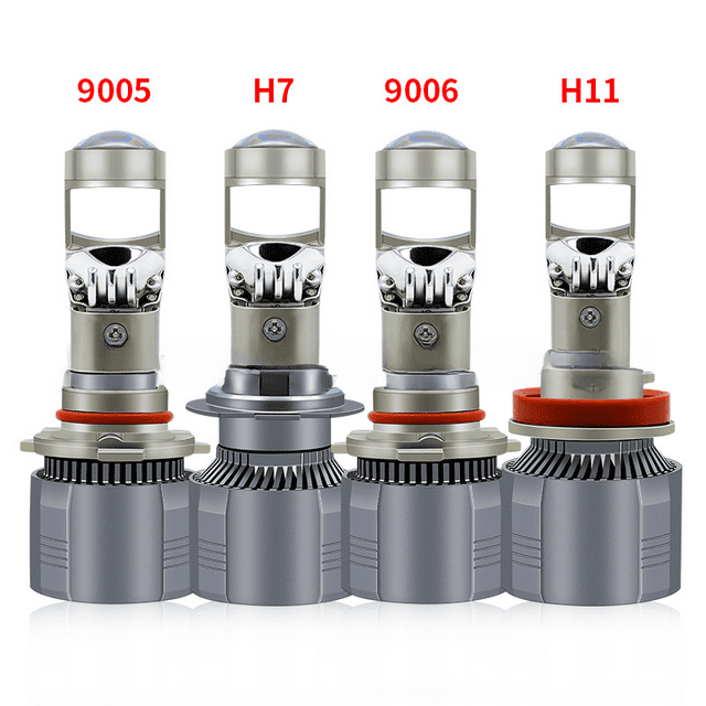 H7 9005 9006 H11 LED ojo de pez para automóvil, luz única, LED incorporado, lente pequeña, luces para motocicleta