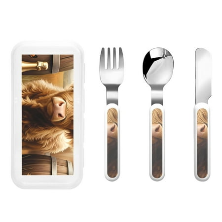 

Rateoe Cute Calf Butterflies A for Stainless Steel Kids Silverware Set - Child and Toddler Safe Flatware - Children s Knife Fork And Spoon Set