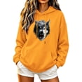 thumbnail image 2 of LEKWK Womens Hoodies Funny Animal Graphic Long Sleeve Cute Athletic Tops Long Sleeve Drawstring Cozy Fall Sweatshirt with Pocket, 2 of 5