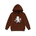 thumbnail image 5 of SYMOID Boys Ghost Print Tracksuit, Brown Hall-oween Tops Set, Kids Hoodie and Jogger Sweatshirts,Size 10 T, 5 of 5