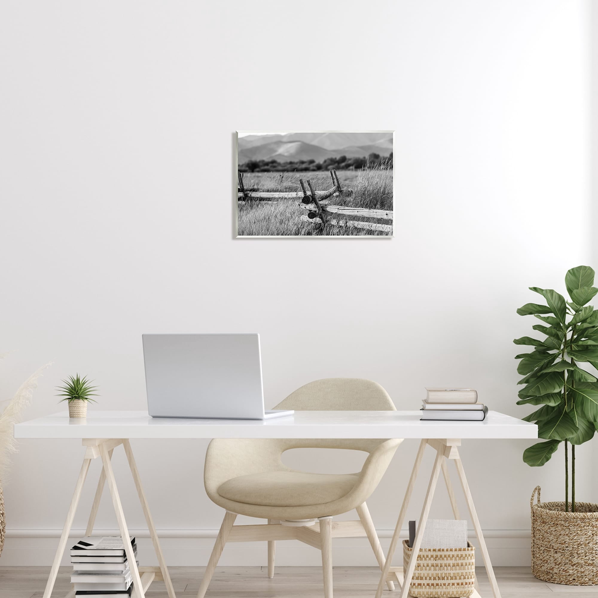 Stupell Industries Countryside Ranch Fence Rural Pasture Grass Photography Photograph Unframed Art Print Wall Art, Design by Steve Smith