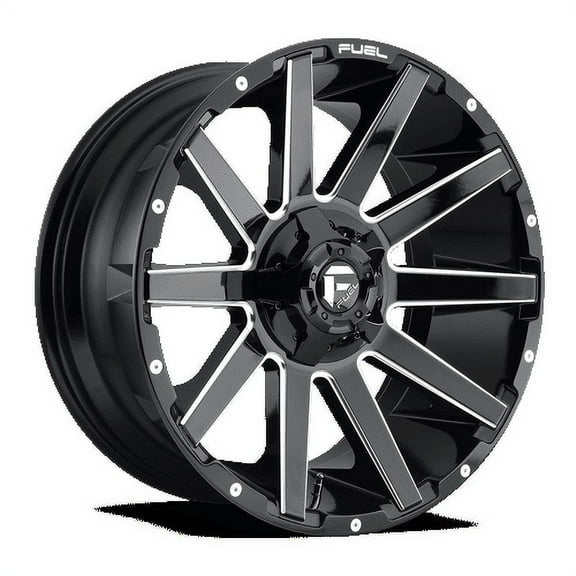 Fuel 1PC Aluminum Rim D615 CONTRA 20X9in Gloss Black Milled Finish, D61520907050