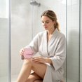 thumbnail image 4 of 1 Pc Silicone Body Scrubber Gentle Exfoliating Brush on Sensitive Skin Soft Shower Scrubber for Body, Hygienic Silicone Loofah Bathroom Essentials Brush for Women, Men, 3.93 Inch, Pink, 4 of 6