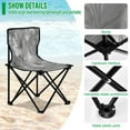 thumbnail image 4 of 600D Oxford Camping Chair Portable Foldable Chair Supports 220 lbs for Picnic, Fishing, Backpacking Silver Metal Flower Pattern, 4 of 8